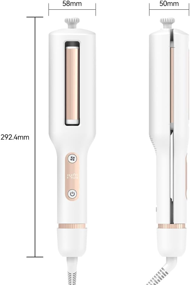 Hair Crimper, Crimper Hair Tool for Shiny Effortless Curls & Waves, 1/1.25/1.4/1.5 Inch Hair Waver Provides 4 Temperature Settings, Air Flow,Negative ions, Dual Voltage,Auto Off