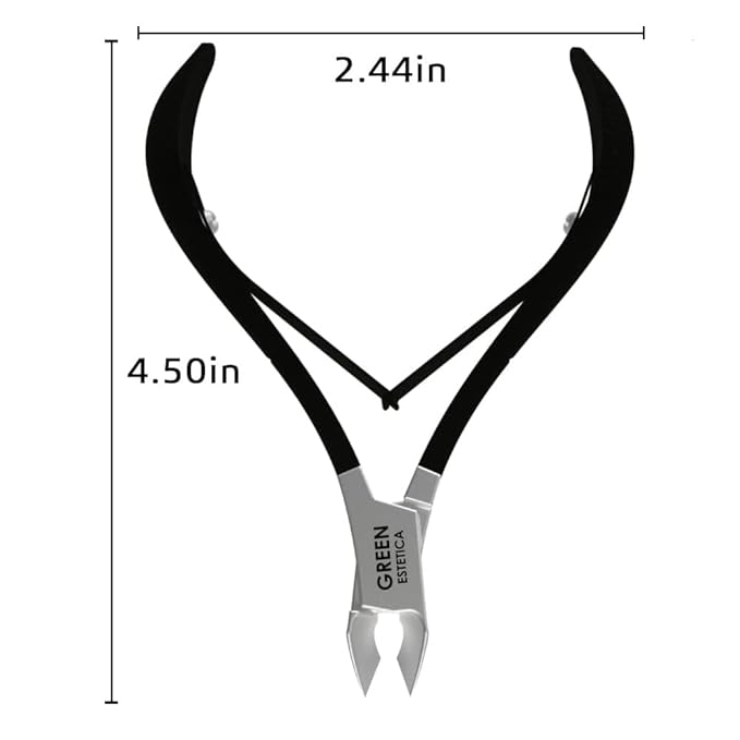 Professional Cuticle Trimmer Nail Cuticle Cutter Stainless Steel Cuticle Nippers with Sharp Blades of Cuticle Remover Clippers Manicure Tools Double Spring - Pedicure Nail Tools (Black - 4 Pack)