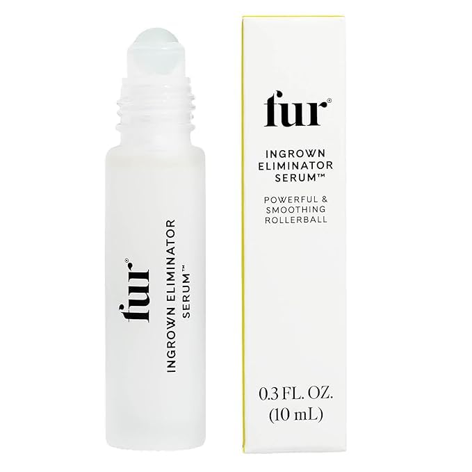 Fur Ingrown Eliminator Serum Rollerball Travel Size - Powerful Ingrown Hair Treatment Serum With AHAs and BHAs to Treat Ingrown Hairs and Bumps, Hydrates and Soothes Irritated Skin - 10 ml