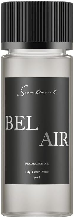 Scentiment Diffuser Oil – Bel Aiir | Aromatherapy Home Fragrance | Elegant Floral & Wood Notes with Jasmine, Lily, Cedar & Musk | 50ml