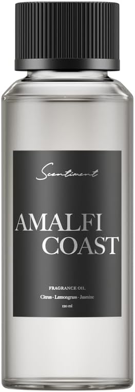 Scentiment Diffuser Oil - Amalfi Coast | Aromatherapy Fragrance | Inspired by Luxury Five Star Hotels | Notes of Bergamot, Lemongrass, Jasmine, Lily, Magnolia & Koa Wood (120 mL)