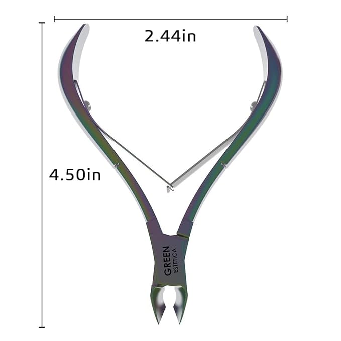 Professional Cuticle Trimmer Nail Cuticle Cutter Stainless Steel Cuticle Nippers with Sharp Blades of Cuticle Remover Clippers Manicure Tools Double Spring - Pedicure Nail Tools (Multi Color - 4 Pack)