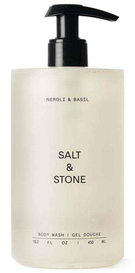 Salt & Stone Body Wash for Women & Men | Neroli & Basil | Hydrating Gel Cleanser | Clean & Soften Skin | Made with Niacinamide & Hyaluronic Acid | Free From Parabens, Sulfates & Phthalates 15.2 fl oz