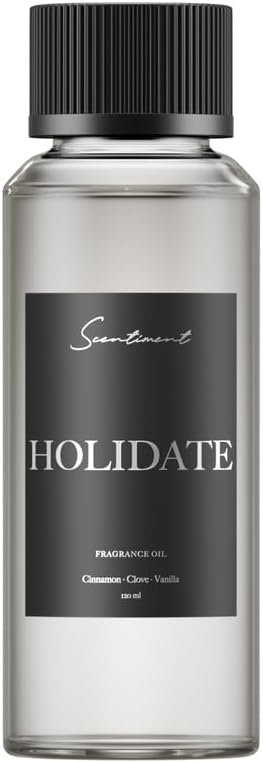 Scentiment Diffuser Oil - Holidate Winter Collection | Aromatherapy Home Fragrance | Luxurious Scent with Notes of Cinnamon, Clove, Vanilla (120ml)