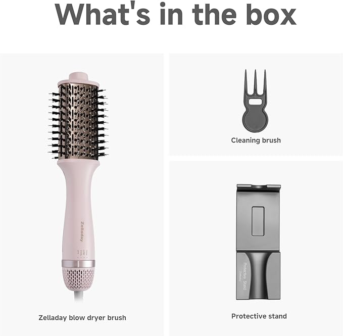 Hot-Air Hair Brushes Hair Dryer Brush Blow Dryer Brush- Dual Ionic Thermal Brush, Titanium Coated, High-Velocity Airflow for Fast Blowouts & Volumizing, Suitable for All Hair Types & Lengths