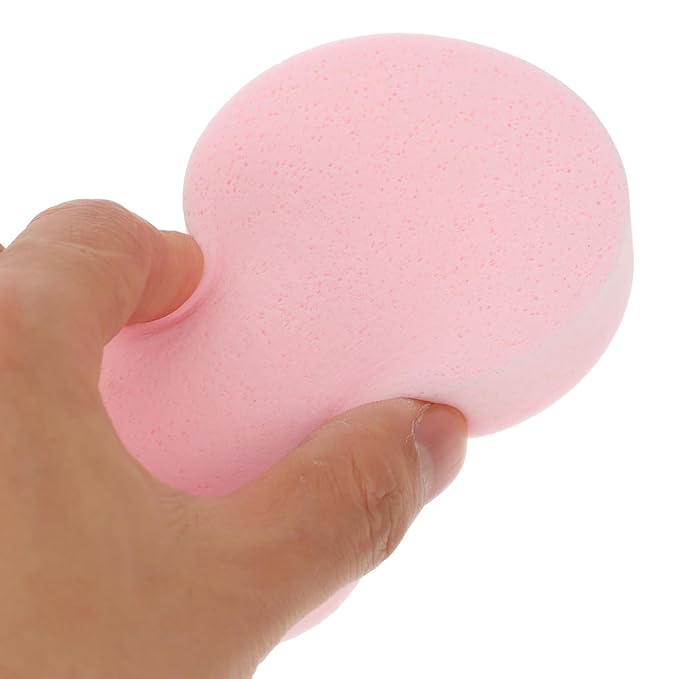minkissy 4pcs Oval Face Cleaning Sponges for Gentle Exfoliation and Makeup Removal Soft Cleansing Pads Green Blue Pink Yellow for Daily Facial Care