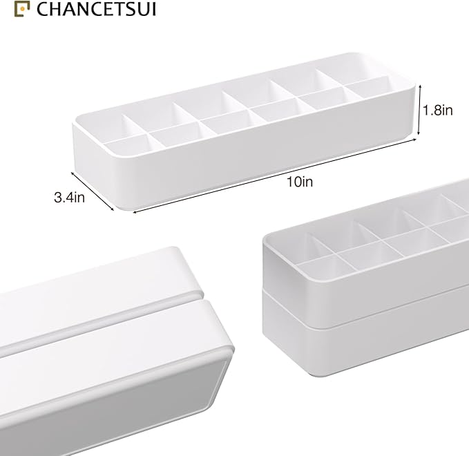 Organizer Holder for Lipstick Nail Polish: Lip Gloss Makeup Storage Drawer Organizers, Vanity Small Perfume Rack Plastic Tray Lipgloss Mascara Holders Stand Cosmetic Display Case 24 Spaces, White