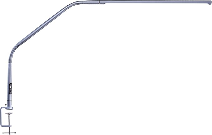 daylight Slimline 4™ LED Table Lamp in Ice Grey - 6,000K, 3,200 Lux, 4 Brightness Levels, USB-C Charging Port, Anti-Glare Diffuser, Flexible Design, Art & Craft, Sewing, Nail Salon