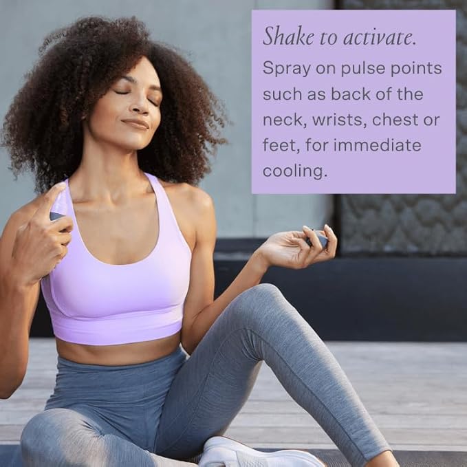 Cooling Body Spray with Menthol and Aromatherapy Lavender Vanilla Scent to help you Relax, 2.7 oz. | Anytime Immediate Heat Relief | TSA Approved | Gluten Free | Vegan | Paraben Free