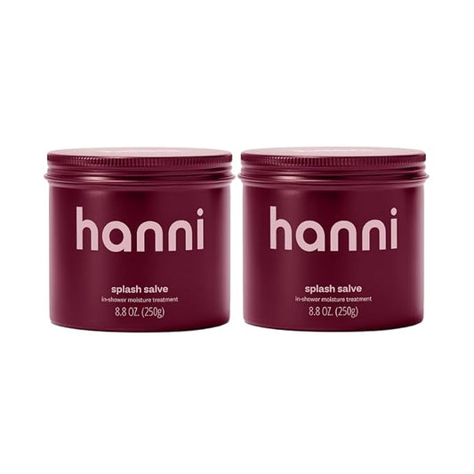 HANNI Splash Salve Body Mask, In-Shower Moisturizer with Coconut, Jojoba, Shea Butter & Glycerin, Deep Conditioning for All Skin Types, 250 mL / 8.8 oz (Pack of 2)