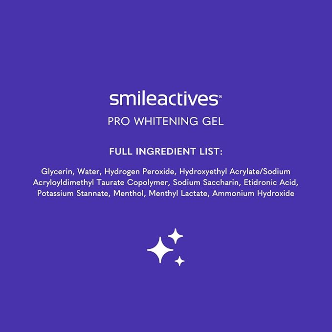 Smileactives Teeth Whitening Gel for Toothpaste with Clinical-Grade Hydrogen Peroxide, Tooth Stain Remover for White Teeth, Dentist Quality Pro Whitening Gel to Remove Coffee Stains, 3 Pack, 1 oz