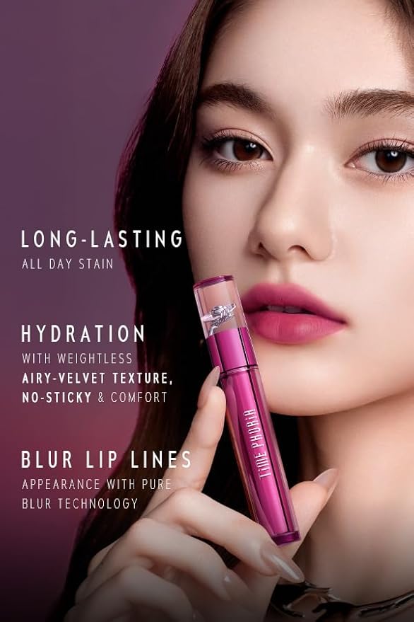 ALTERA BLURRING LIP TINT - Shine Lip Gloss to Soft Blurry Lip Matte Finish, Long-Lasting Lip Stain, Smooth and Blur lip lines, Watery-Velvet Feel, Hydrating & Non-Sticky (010 RIPPLE)