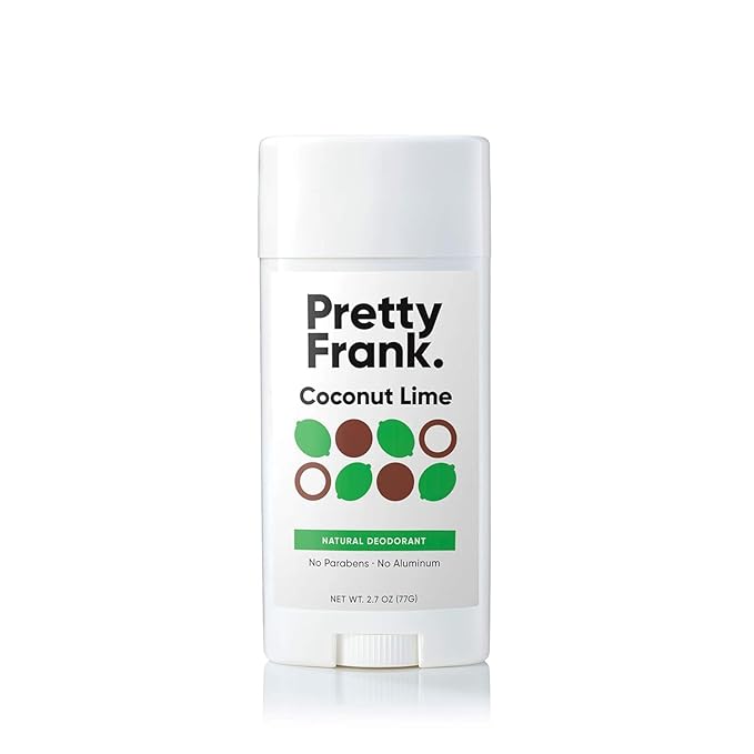 Pretty Frank Natural Aluminum-Free Deodorant Stick, Coconut Lime (1-Pack) | All-Day Odor Control for Women & Men | Effective, Skin Soothing Formula with Safe, Organic Ingredients and Essential Oils
