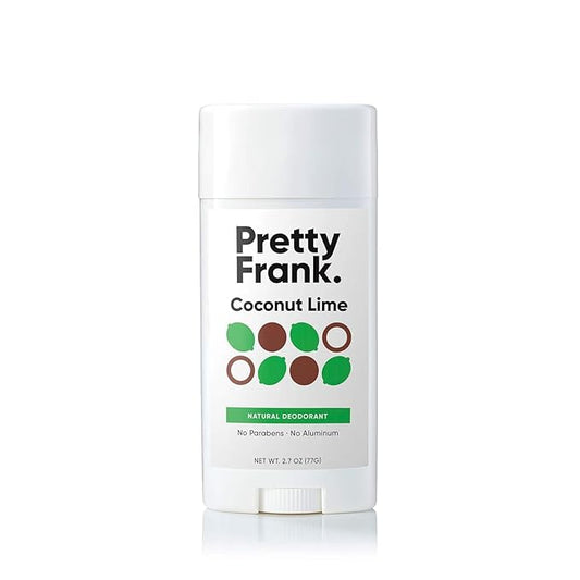 Pretty Frank Natural Aluminum-Free Deodorant Stick, Coconut Lime (1-Pack) | All-Day Odor Control for Women & Men | Effective, Skin Soothing Formula with Safe, Organic Ingredients and Essential Oils
