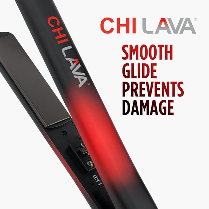 CHI Original Lava Ceramic Flat Iron, Hair Straightener For An Even & Smooth Finish, Lower Temperature, 11 Foot Cord For Convenience, 1" Iron