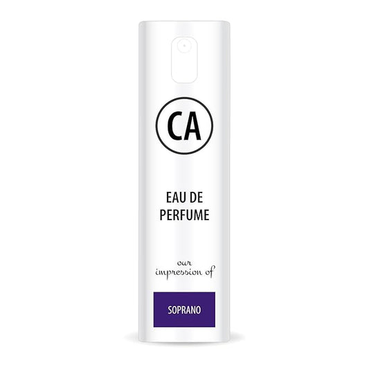 CA Perfume Impression of Soprano Unisex Eau De Parfum Amber Floral Scent Long Lasting Unisex Fragrance Travel Size TSA Ready for Day and Night Wear 0.33 Fl Oz 10ml