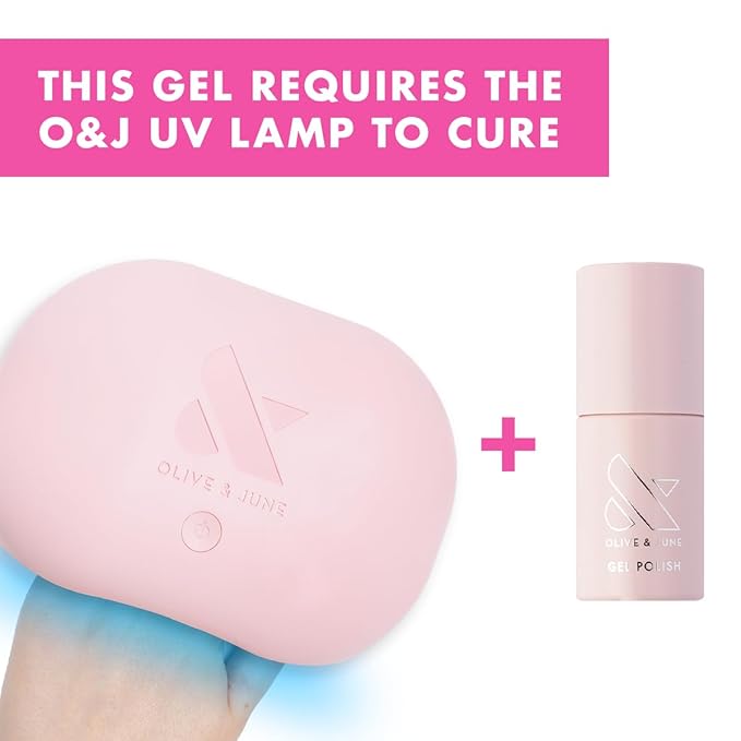 Olive & June Gel Polish | UV LED Nail Lamp Needed | Long Lasting Formula | Up to 21 Days of Wear | Damage-Free Removal | Salon-Quality Manicure, Pedicure at Home | CCT | Sheer Pink