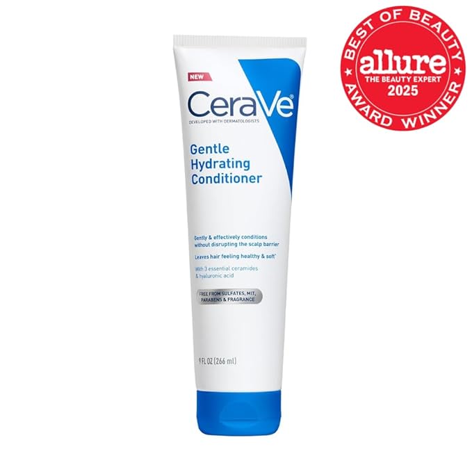 CeraVe Gentle Hydrating Conditioner, Hair Conditioner With Ceramides, Niacinamide & Hyaluronic Acid, Sulfate Free & Color Safe, Moisturizing Conditioner For All Hair & Scalp Types