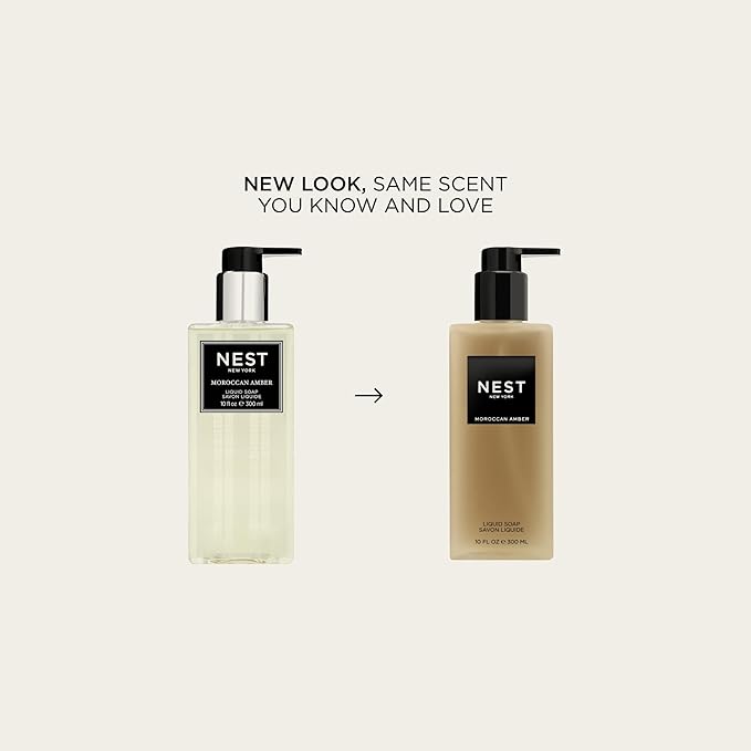 NEST New York Liquid Soap, Moroccan Amber - 10 fl oz - Cleanses & Nourishes Skin - Approx. 300 Pumps Per Bottle - Gluten Free & Cruelty Free