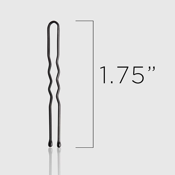Fromm Style Artistry 1.75" U-shaped Crimped Hair Pins, Matte Black, 800 Hair Pins, Secure Hold, Suitable for All Hair Types and Lengths, Hair Accessories for Women