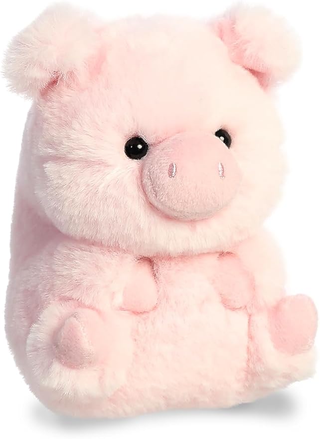 Aurora® Playful Rolly Pet™ Prankster Pig™ Stuffed Animal - Compact Size for On-The-Go Fun - for Adults, Kids, Birthdays, and Anniversaries - Pink 5 Inches