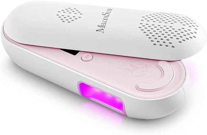 MelodySusie Compact Cordless UV Nail Lamp, P-PLUS20F with Innovative Rotatable Panel & UV Protection Design, Rechargeable UV Light Cures All Gels, Especially Rhinestone Glue & Liner Gel Polish Pink