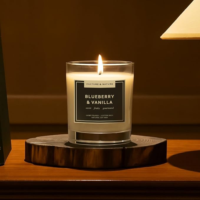 CULTURE & NATURE Natural Soy Wax Candle 7oz (Blueberry & Vanilla)