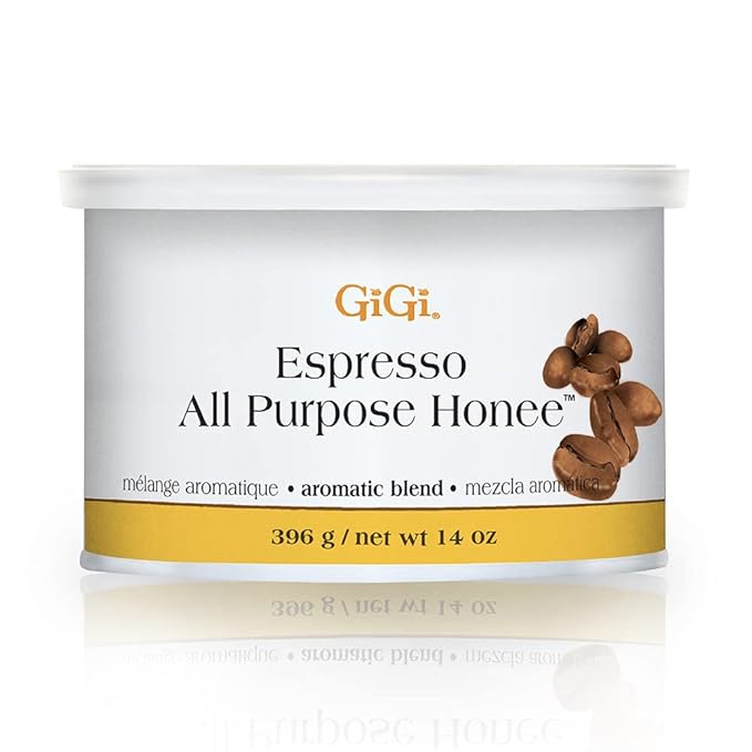 GiGi Espresso All Purpose Honee Soft Wax for Hair Removal with Antioxidant for Face & Body, Removes Coarse and Fine Hair, 14 oz