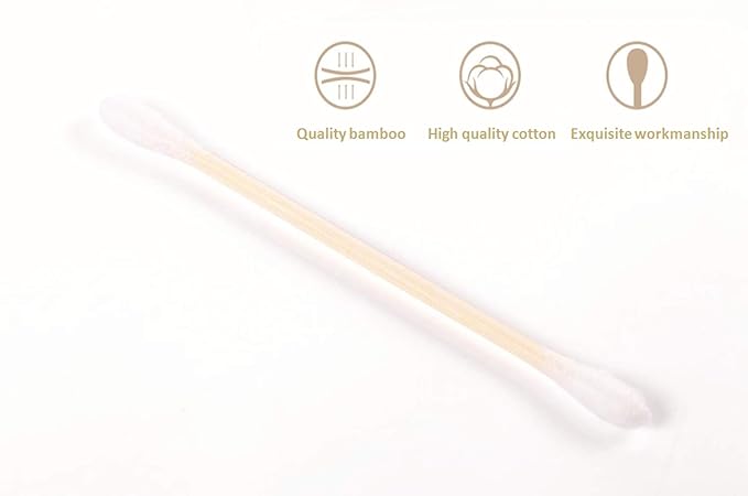 900pcs Bamboo Cotton Swabs, Biodegradable Wooden Cotton Buds