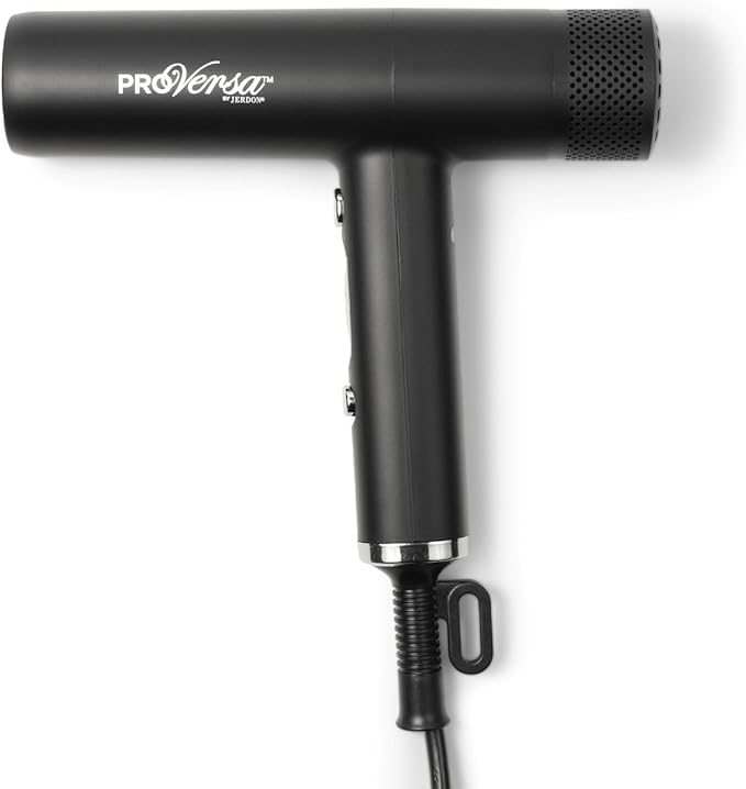 Jerdon Hair Dryer with High Speed Low Noise Brushless Motor for Fast Drying and Includes Acessories - JHD100KB