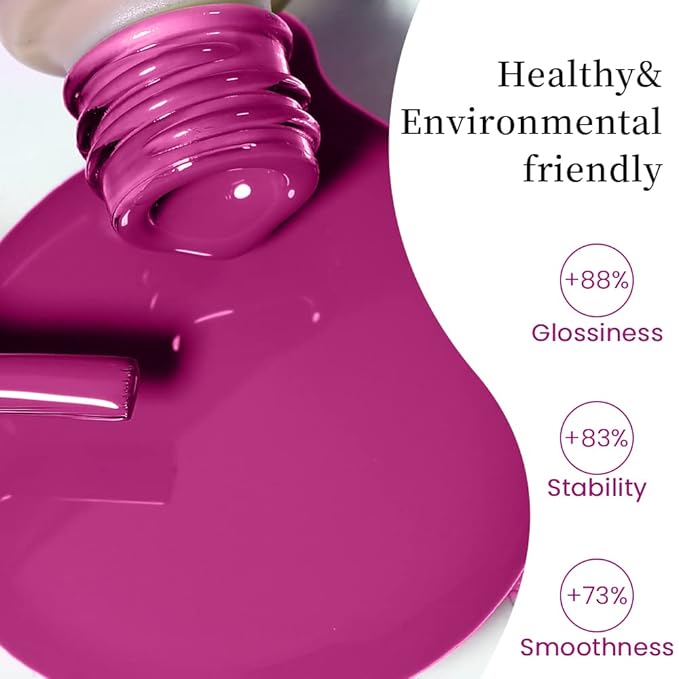 MAYCHAO 15ML Magenta Gel Nail Polish 1Pc Viva Magenta Gel Polish Soak Off UV LED Nail Polish Nail Art Starter Manicure Salon DIY at Home, 0.5 OZ