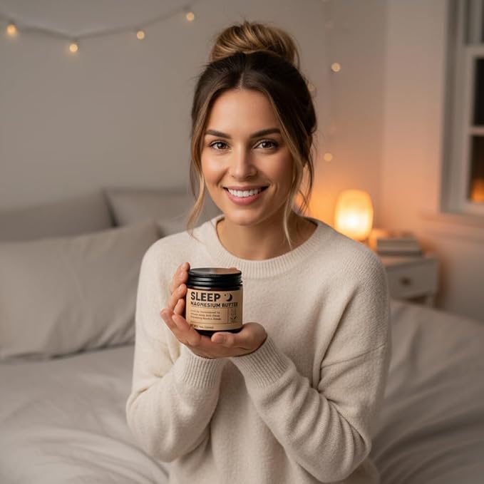 Magnesium Butter for Sleep - Magnesium Cream with Shea & Mango Butter, Arnica & Essential Oils, Nighttime MagnesiumLotion for Leg, Foot, Original Lavender 4oz