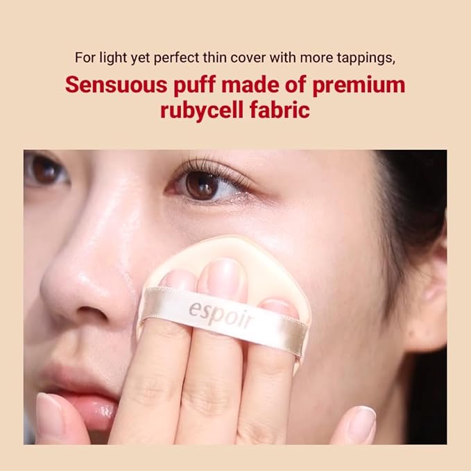 Espoir Be Velvet Air Puff 5ea | Flawless Face Makeup Fast and Easily | Makeup Sponge Applicator Air Cushion Powder Puff for Liquid Foundation, Cream, Powder, Concealer | Korean Base Makeup Tools