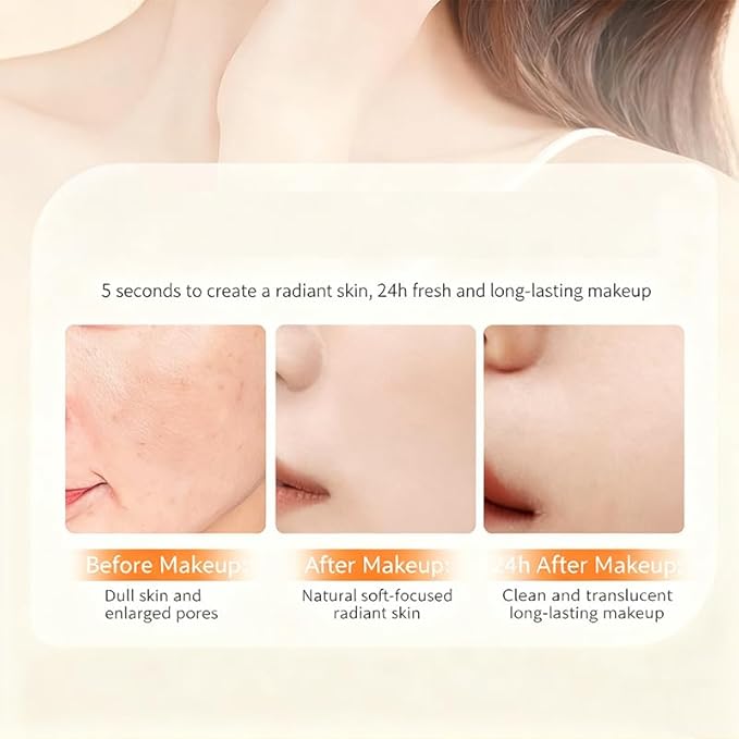 Vitamin C Makeup Tone up Cream, Five Vitamin C Natural Makeup Cream, Moisturizing Brightening Concealer, Deep Hydration, Conceal Pores, Lightweight Long Lasting, For All Skin Type (2PCS)