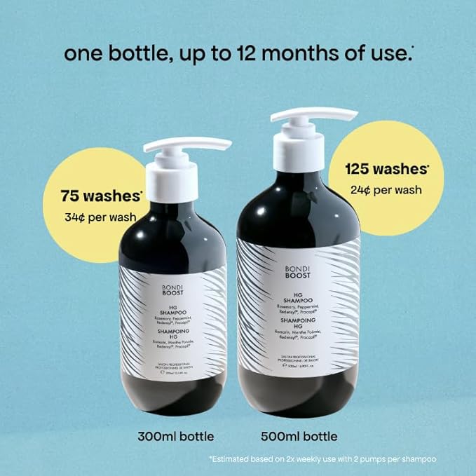 BondiBoost HG Anti-Thinning Shampoo Conditioner Set [16.90 fl oz each], Clinically Tested to Promote Fuller + Thicker-Looking Hair for Women & Men, Procapil, Redensyl & Rosemary Formula, Sulfate-Free