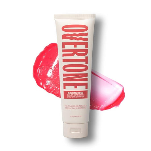Overtone Daily Color Depositing Conditioner, Golden Rose, 4.5oz, Hydrating, Damage-Free Temporary Hair Color for All Hair Types with Shea Butter & Coconut Oil, Vegan & Cruelty-Free
