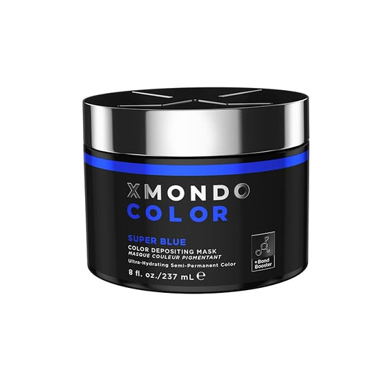 XMONDO Color Super Blue Mask – Semi-Permanent Blue Dye with Bond Booster & Hyaluronic Acid, 8 oz