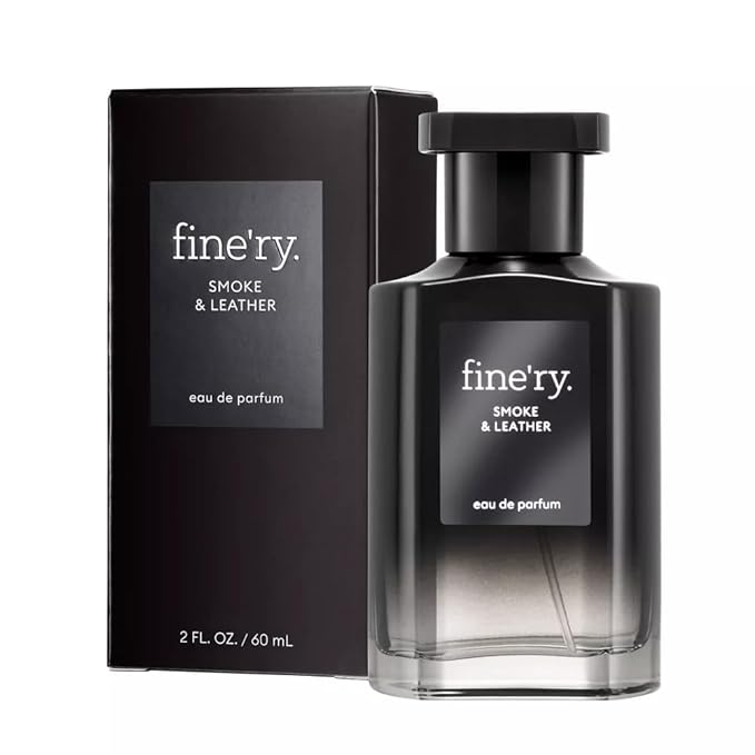 Finery SMOKE LEATHER Men's Eau De Parfum | Men's Eau De Cologne, 2 fl oz | With Makeup Remover Pads Gift