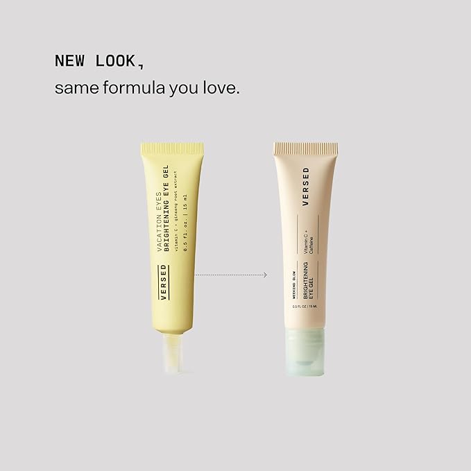 Versed Weekend Glow Eye Gel - Caffeine Under Eye Cream for Dark Circles - Vitamin C Treatment for Dark Spots, Wrinkles & Bags for Under Eyes - (.5 oz)