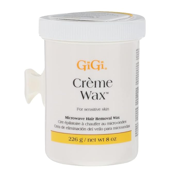 GiGi Crème Wax Microwave Hair Removal Wax for Face & Body, Gentle Soft Wax Formula for Fine to Coarse Hair, At-Home Waxing, 8 oz
