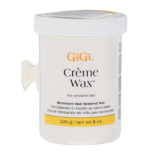 GiGi Crème Wax Microwave Hair Removal Wax for Face & Body, Gentle Soft Wax Formula for Fine to Coarse Hair, At-Home Waxing, 8 oz