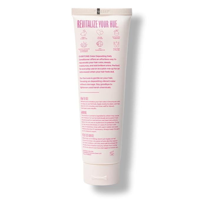 Overtone Daily Color Depositing Conditioner: 4.5oz Temporary Coloring Conditioner w/Shea Butter & Coconut Oil, Refresh Color & Prevent Fading, Vegan & Cruelty-Free, Extreme Magenta is Magenta Majesty