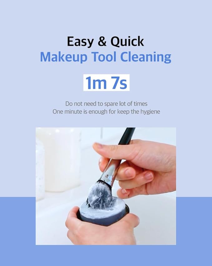Solid Makeup Brush Cleaner 300+ Usage | Convenient Makeup Cleaner for Both Brushes & Puffs | Cosmetic Brush Cleaner Charcoal Included | Compact Size