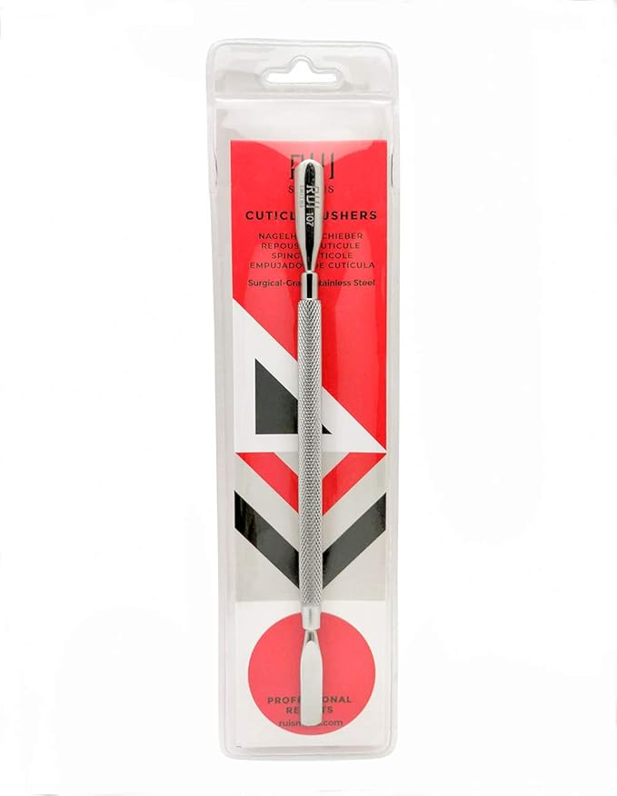 Rui Smiths Pro Cuticle Pusher with 2 Ends - Stainless Steel Manicure Tool - Style 107