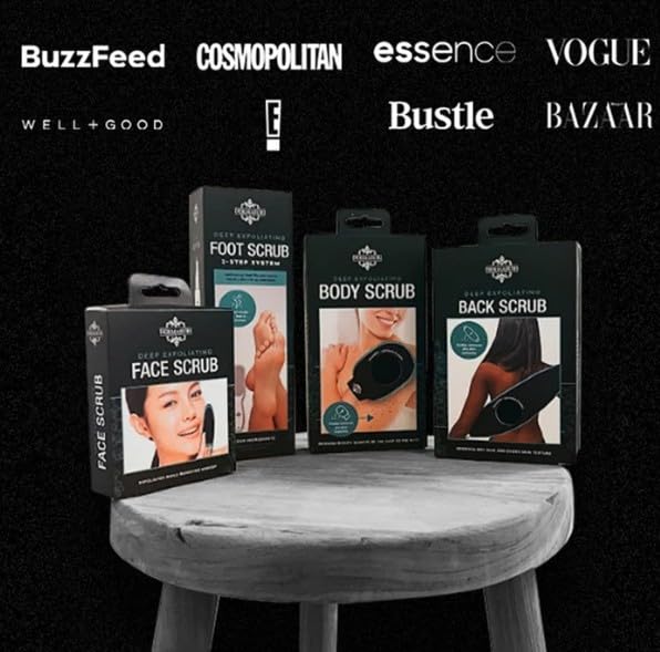 Dermasuri Deep Exfoliating Face Mitt - Scrubber, Dead and Dry Skin Remover for Men and Women - Exfoliator Gloves for Shower and Dry Use - (2 Pack)