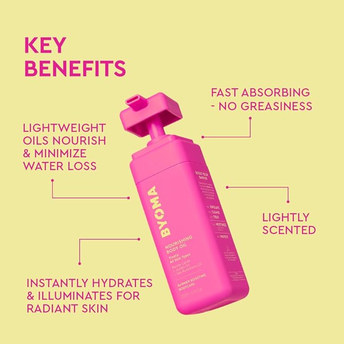 BYOMA Nourishing Body Oil - For All Skin Types - Lightweight, Fast-Absorbing Body Oil with Jojoba & Seabuckthorn - Hydrates, Brightens & Restores Skin Barrier - 6.76 fl oz