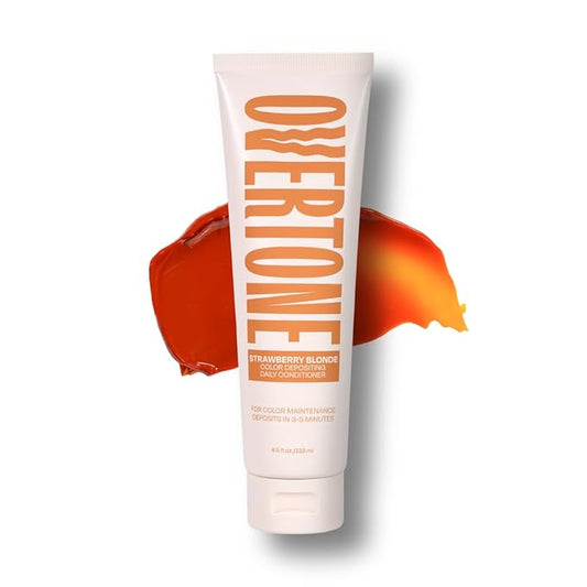 Overtone Daily Color Depositing Conditioner For All Hair Types: 4.5oz Temporary Coloring Conditioner w/Shea Butter & Coconut Oil, Refresh Color & Prevent Fading, Vegan Cruelty-Free, Strawberry Blonde