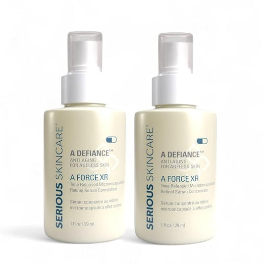 Serious Skincare Vitamin A Force XR Retinol Face Serum Concentrate, Micro Exfoliate & Resurface for Radiant Skin, for Lines, Wrinkles, Pore Minimizer, Anti-Aging 1 Oz. (Pack of 2)