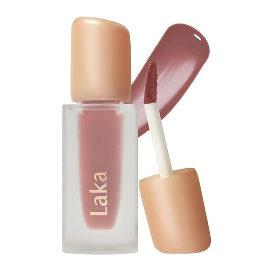 Laka Fruity Glam Tint, 4.5g/0.15oz, Glowing Lip Stain with Wide Color Spectrum, Hydrating & Lightweight Texture, Long-Lasting Bold Stain, Non-Sticky, Vegan, K-Beauty (#141 Compote)