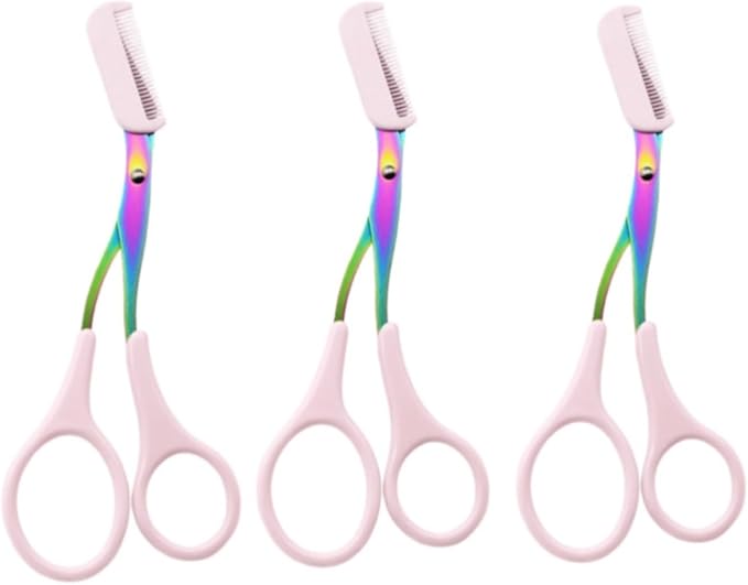 Eyebrow Razor for Women & Men, 2-in-1 Stainless Steel Eyebrow Grooming Tool & Facial Hair Trimmer, Precision Edges & Safe Painless Use, Unisex at-Home Kit, 5.04 X 2.04inch (Light Pink,3)